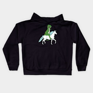 Unicorn Riding Dino Kids Hoodie